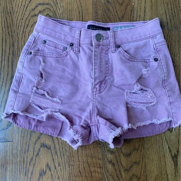 Unique Ripped Light Purple Shorts 
